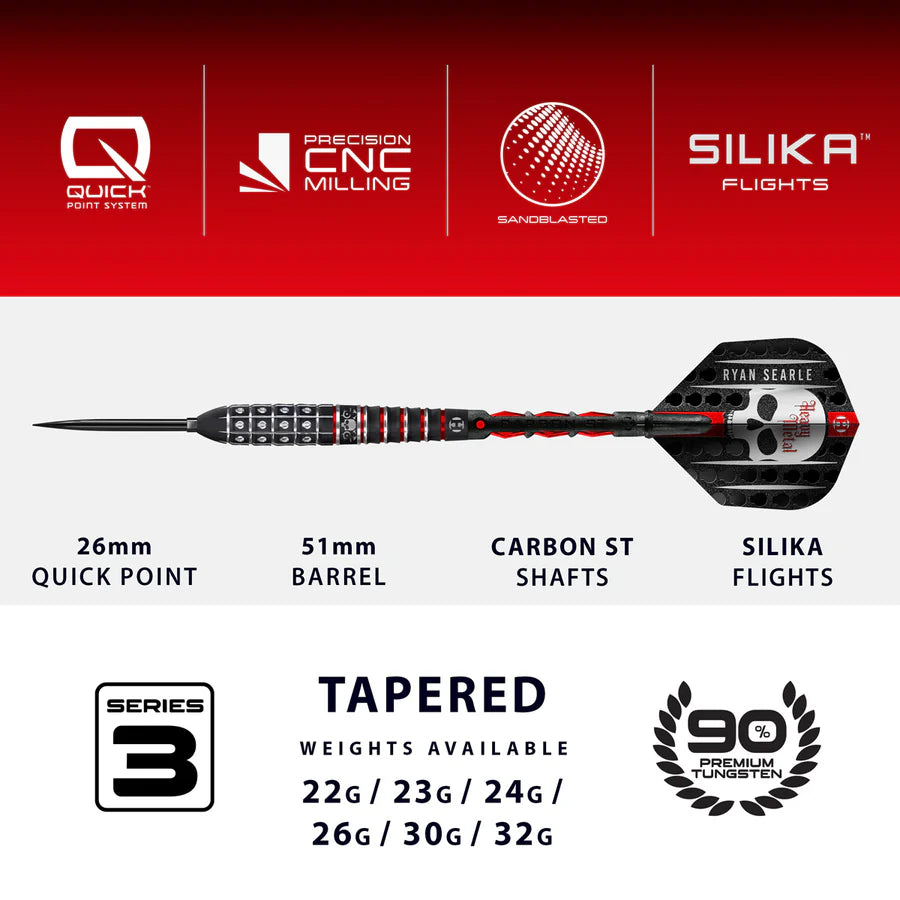 Harrows Ryan Searle Series 3 90% Tungsten QP Steel Tip Darts - Image 7