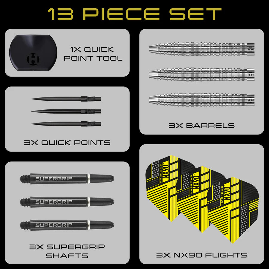 Harrows NX-90 Tapered 90% Tungsten QP Steel Tip Darts - Image 4