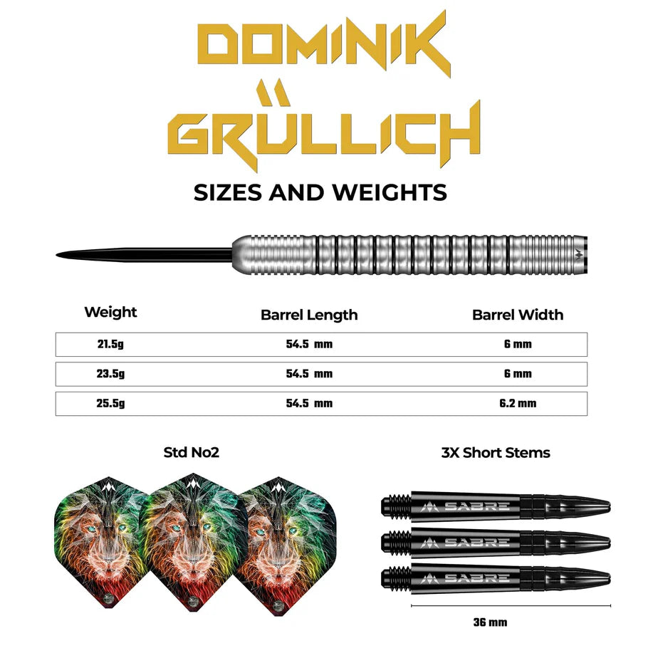 Mission Dominik Grullich 95% Tungsten Steel Tip Darts - Image 5