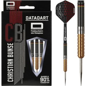Datadart Christian Bunse Black & Gold 90% Tungsten Steel Tip Darts
