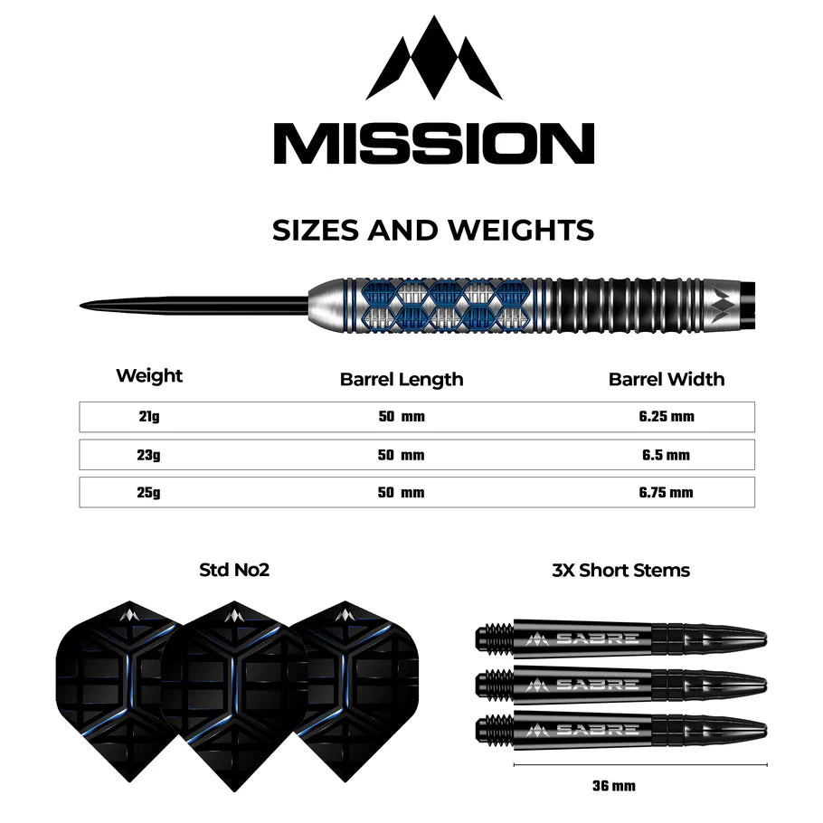 Mission Hexon 90% Tungsten Steel Tip Darts Blue PVD - Image 5