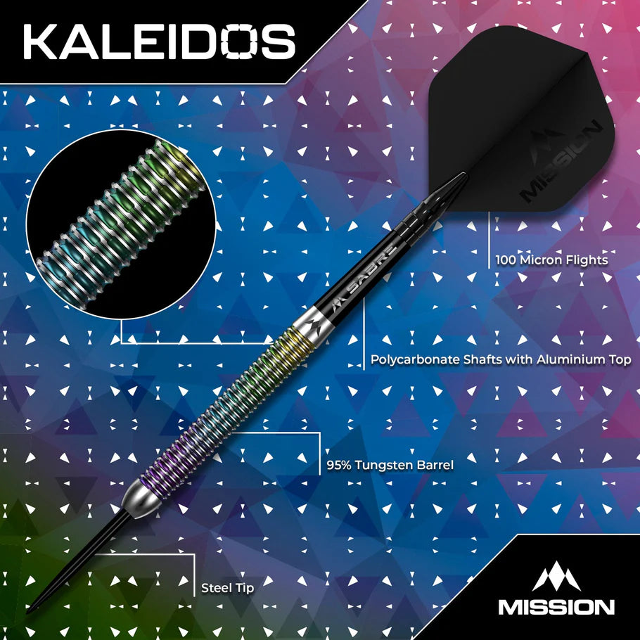 Mission Kaleidos 95% Tungsten Steel Tip Darts - Image 3