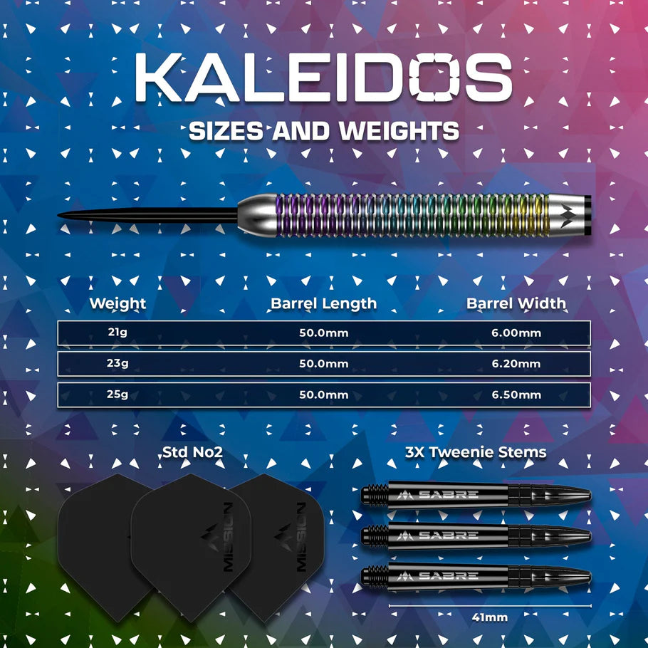 Mission Kaleidos 95% Tungsten Steel Tip Darts - Image 5