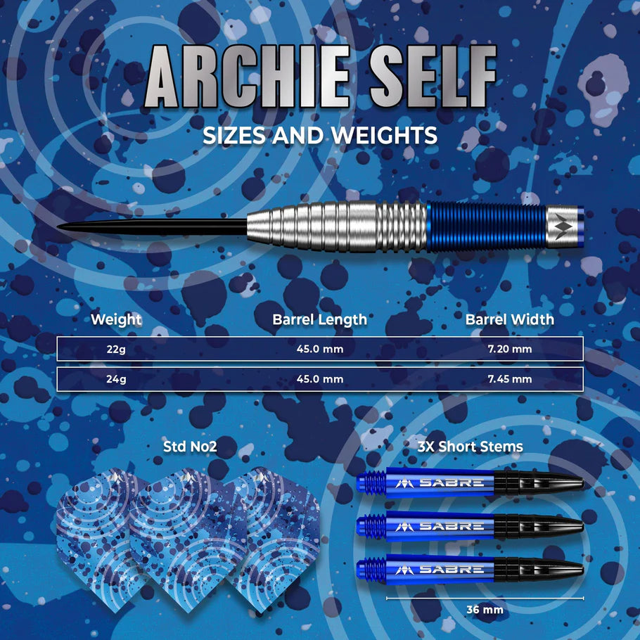 Mission Archie Self 90% Tungsten Steel Tip Darts - Image 3