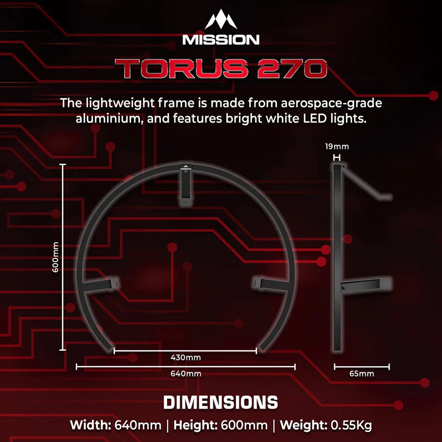 Mission Torus 270 Dartboard Light - Image 4