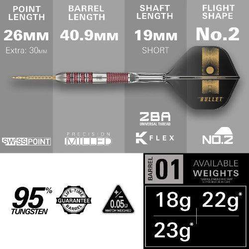 Target Stephen Bunting 95K Steel Tip Darts - Image 3