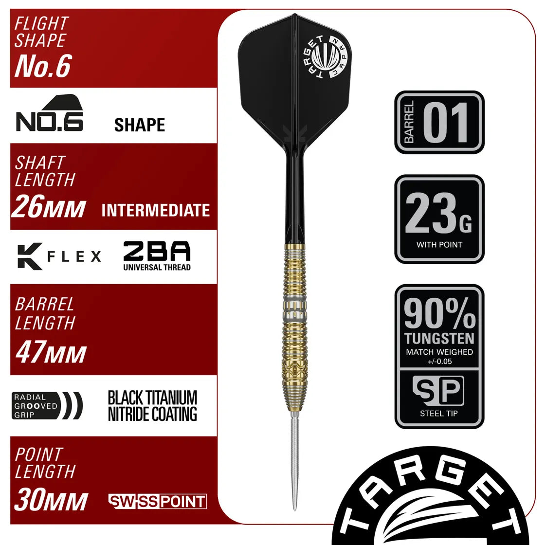 Target Japan Prime Series Hot Shot G2 SP Steel Tip Darts - Image 3