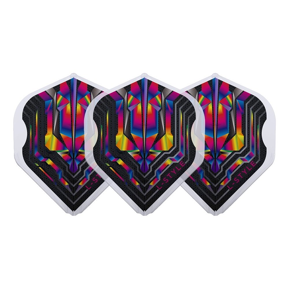 L-Style Integrated Champagne Ring EZ L1 Standard Origin Series Clear Rainbow Darts Flights - Image 2