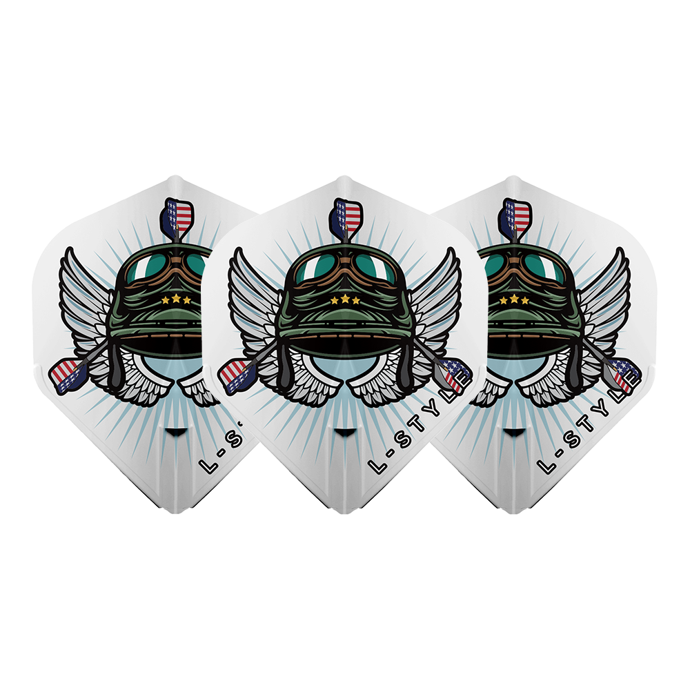 L-Style Leanard Gates V3 White - Integrated Champagne Ring EZ L1 Darts Flights - Image 2