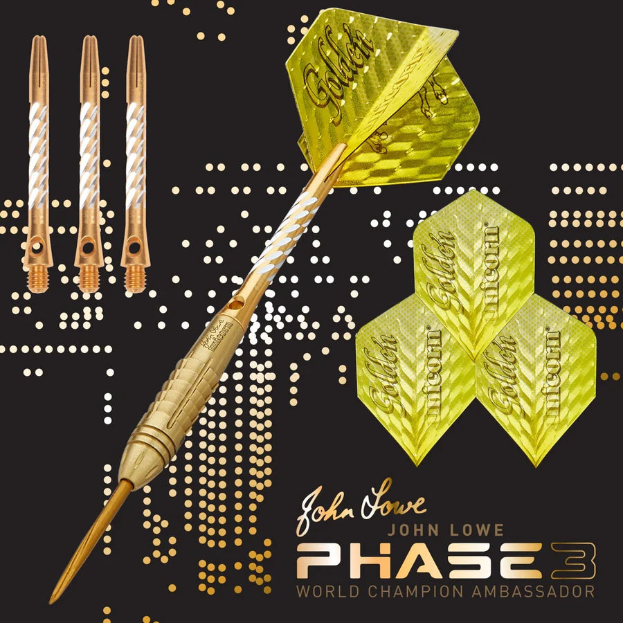 Unicorn John Lowe Phase 3 World Champion 90% Tungsten Steel Tip Darts - Image 2