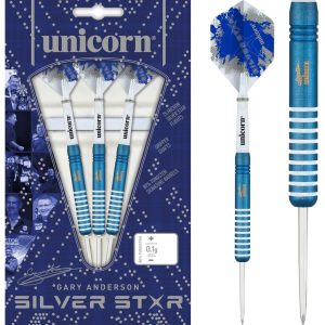 Unicorn Gary Anderson Silver Star Blue Steel Tip Darts